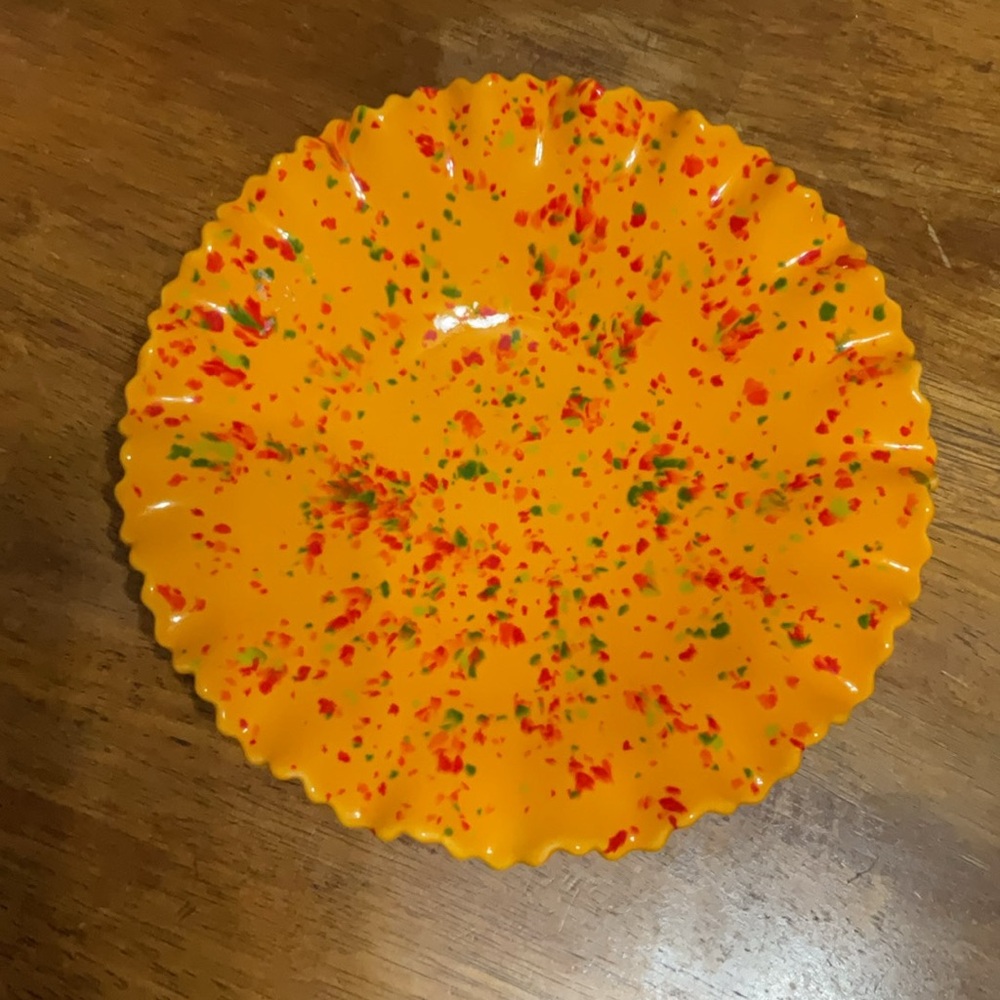 Retro fruit bowl orange splatter